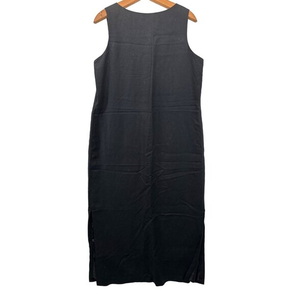 Vtg Positive Attitude Sheath Dress Sz 14 Midi Linen Lined Side-Split Lagenlook - Picture 2 of 10